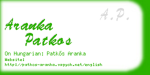 aranka patkos business card