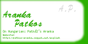 aranka patkos business card